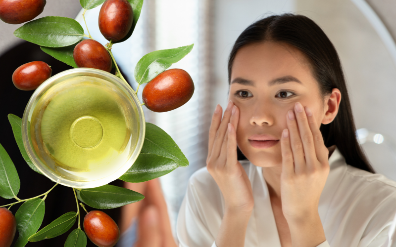 girl Applying Jojoba Oil