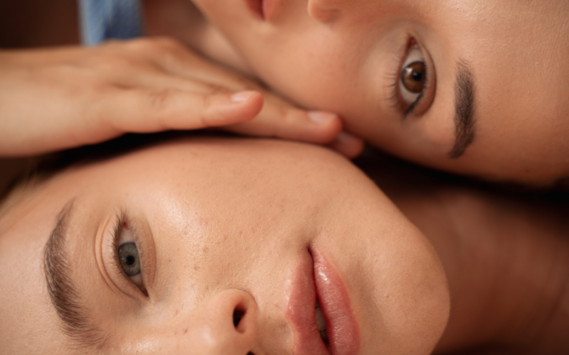 two girls facing camera