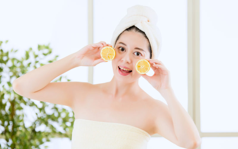 girl with lemons