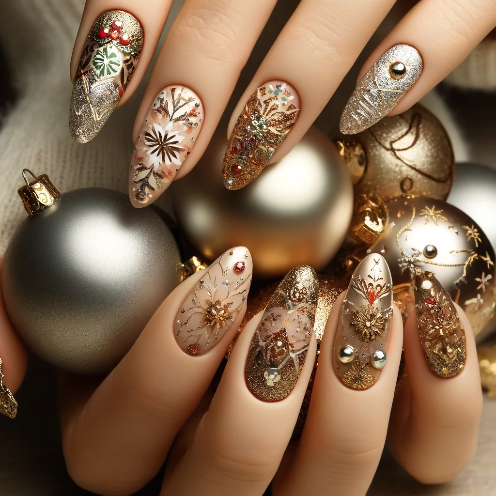 Holiday Ornament Motifs nails