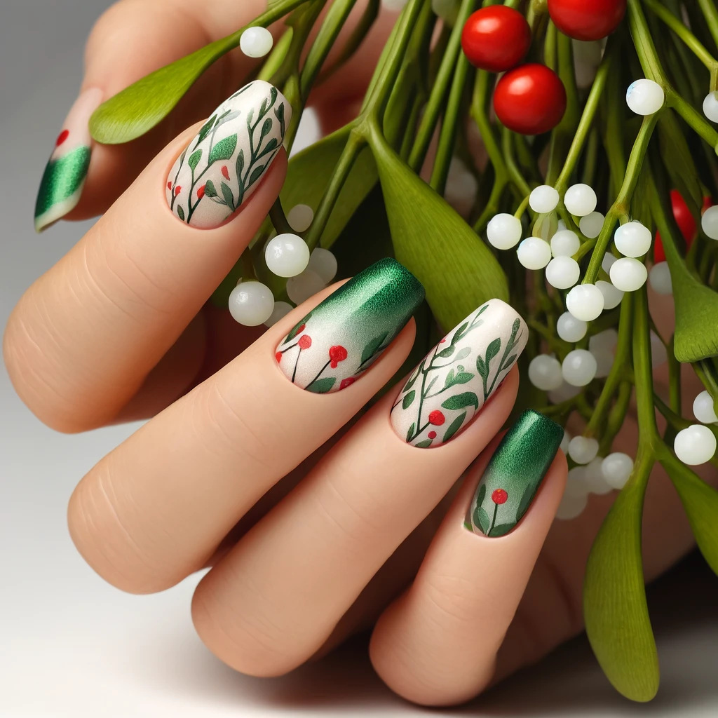 Mistletoe Magic nails