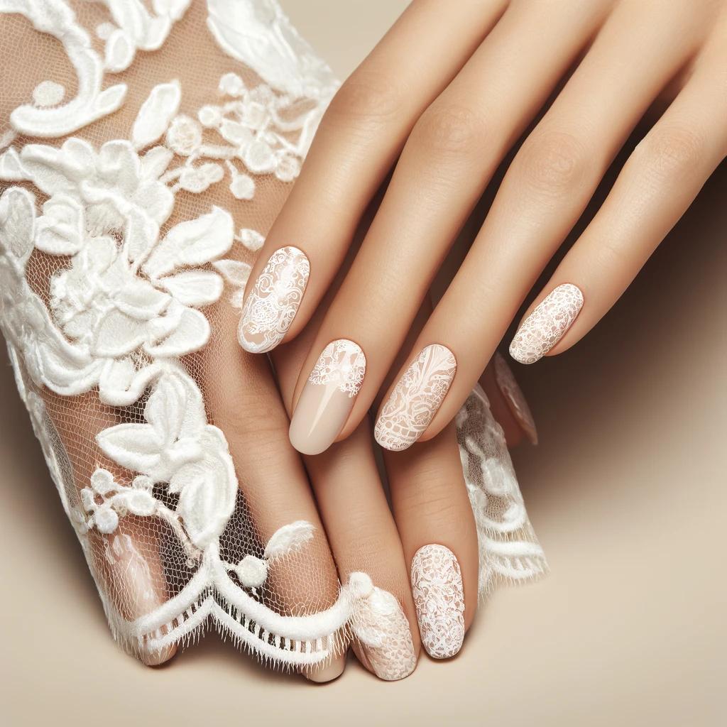 Lace Details nails