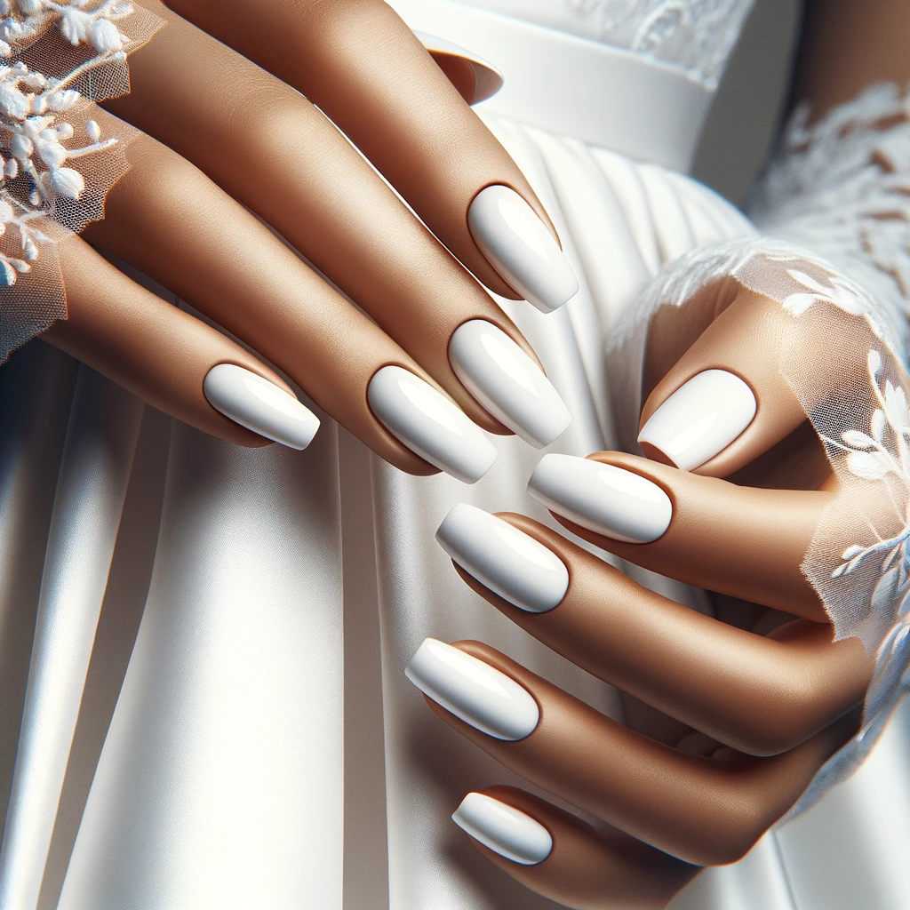 Bold in White nails