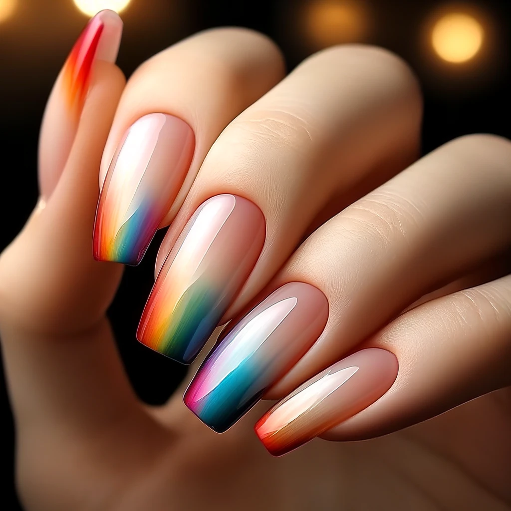 Rainbow French Fade NAILS