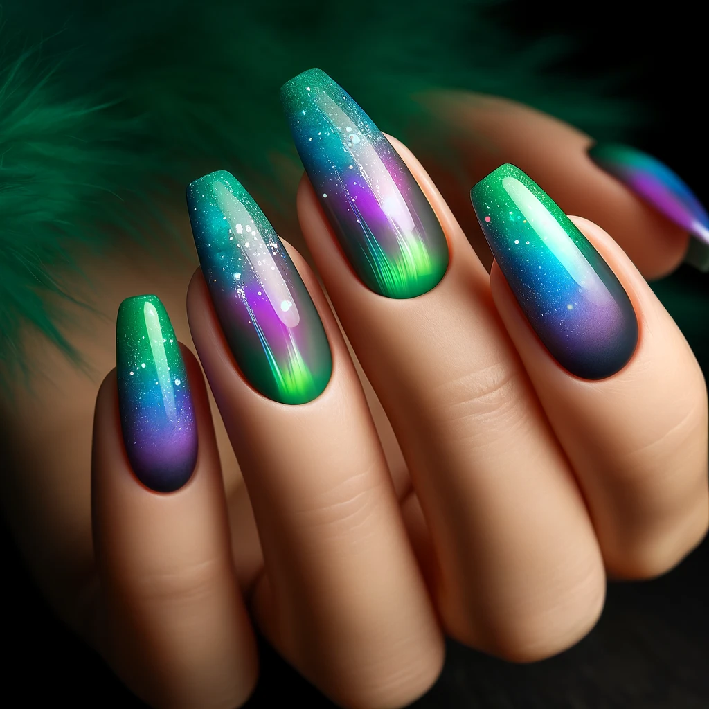 Aurora Borealis nails