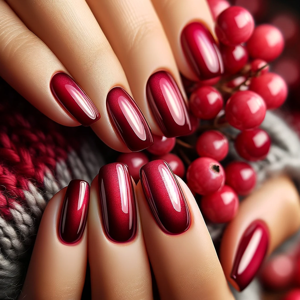 Cranberry Splash nails