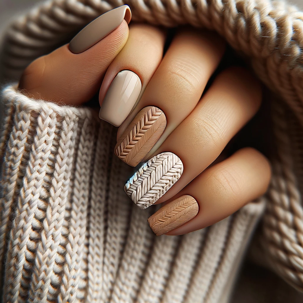 Sweater Weather Texture nails