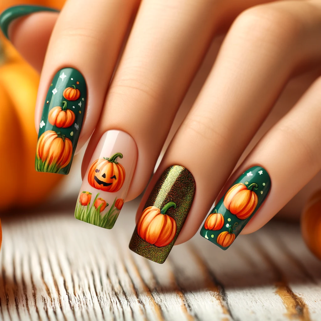 Pumpkin Patch Art nails