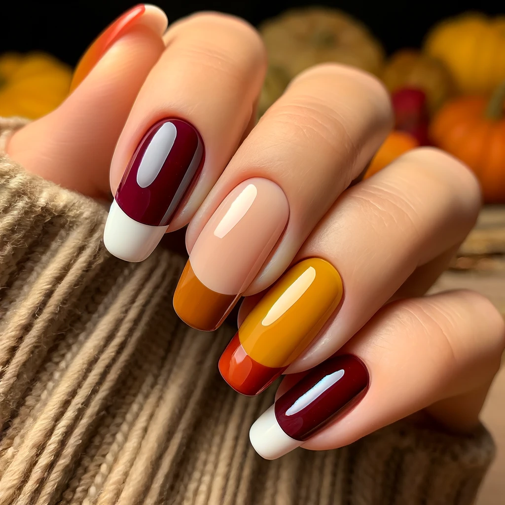 Fall French Manicure nails