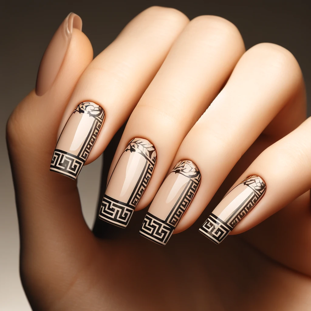 Greek Key Border nails