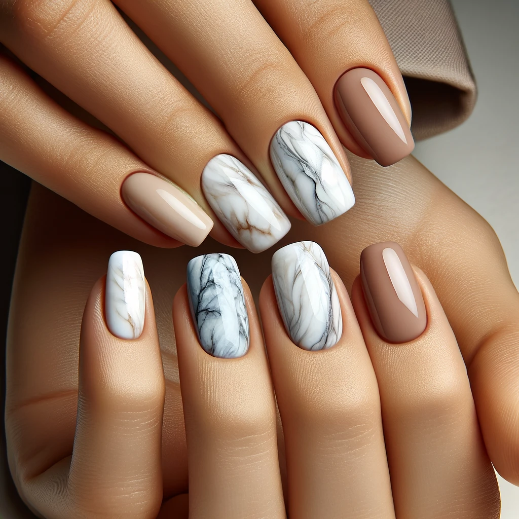 Marble Accents nails