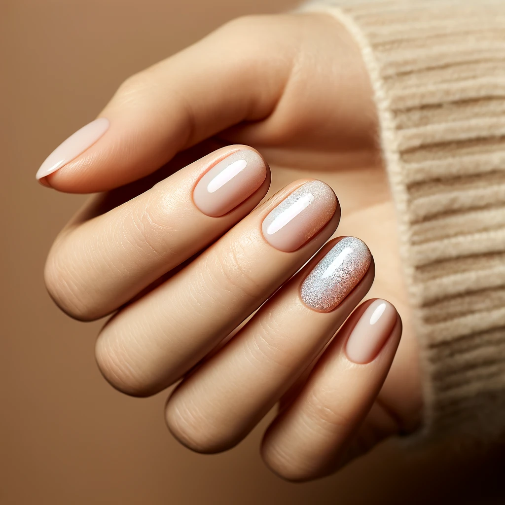 Soft Shimmer Overlay nails