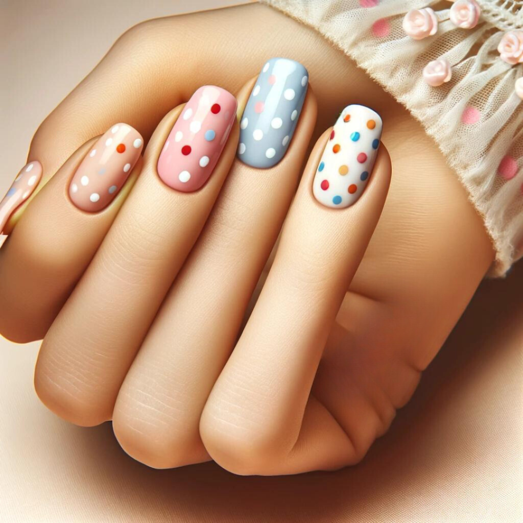 '50s Polka Dots nails