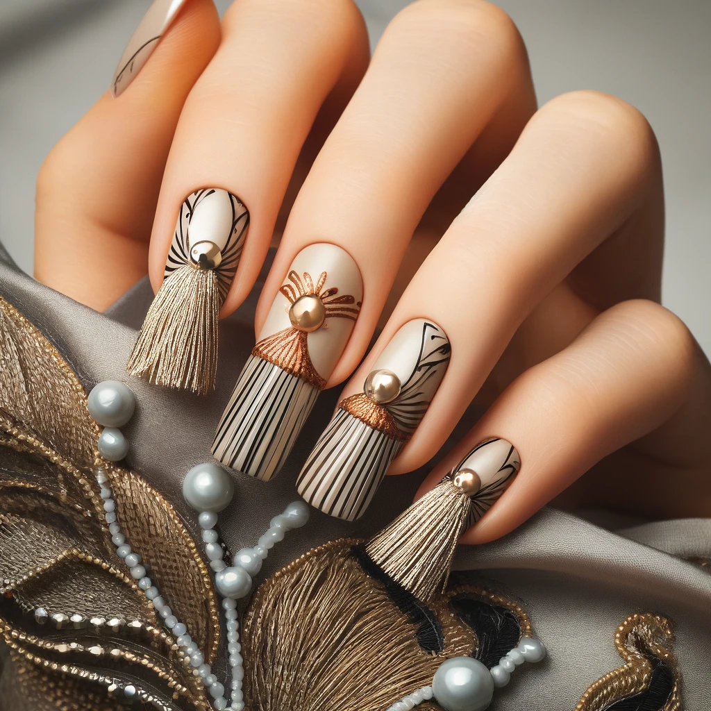 '20s Inspired Tassels nails