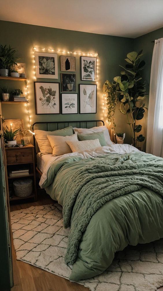 Cozy Sage Green Dorm Room Ideas for College Living