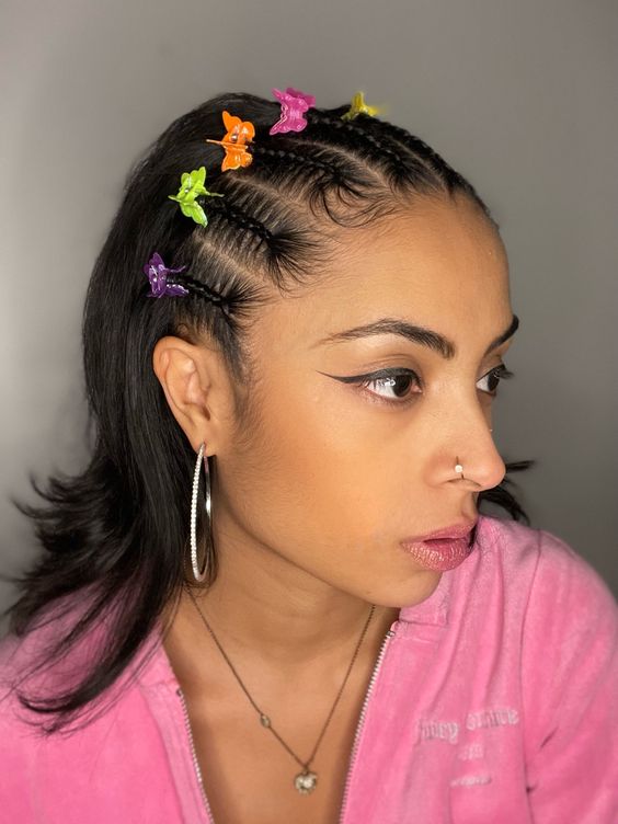 Butterfly hair clip hairstyle