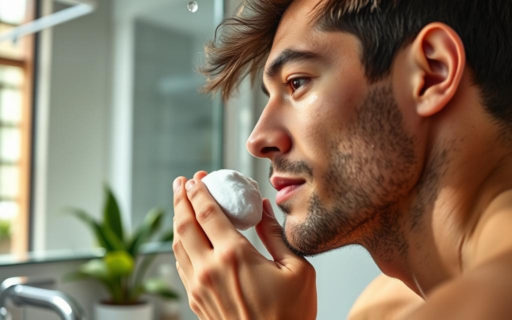 men's facial cleansing