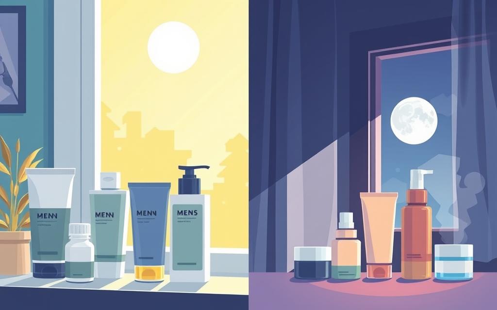 morning and night skincare