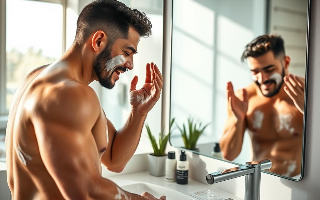 post-workout exfoliation for men