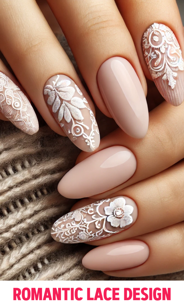 Romantic Lace Design Nails