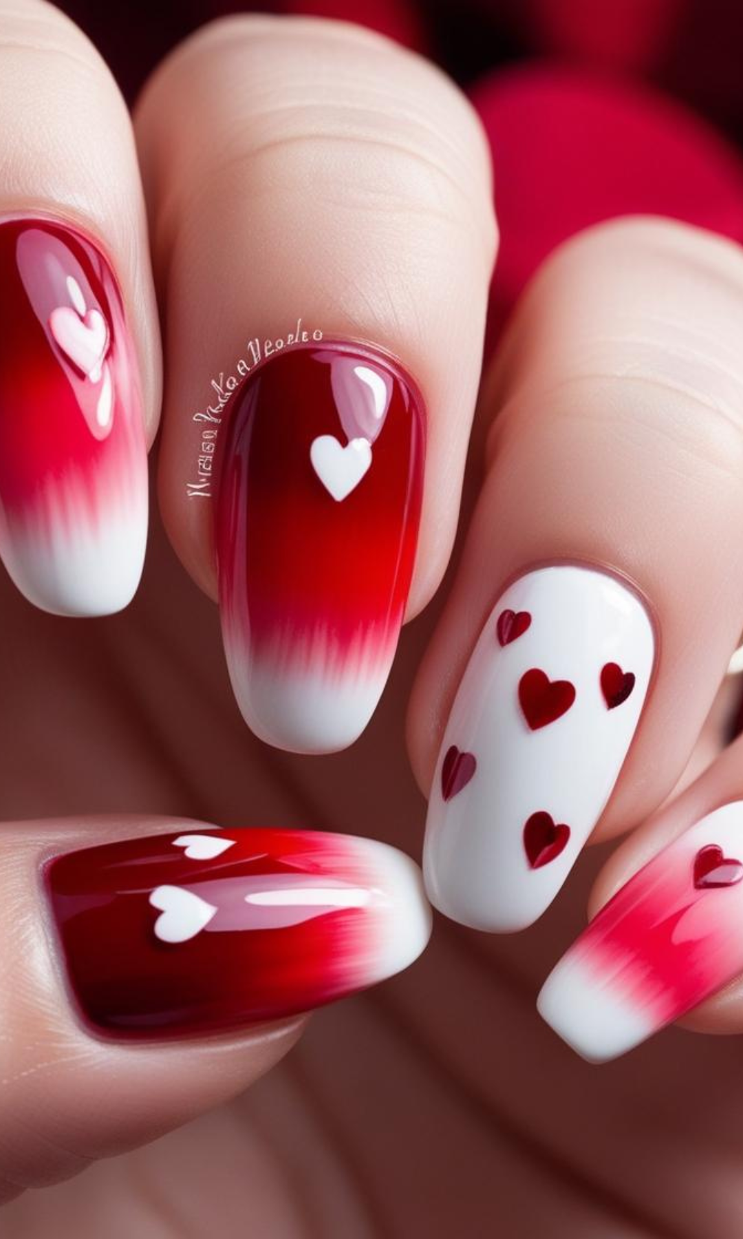 20 Stunning Red and White Valentine’s Nail Art Ideas