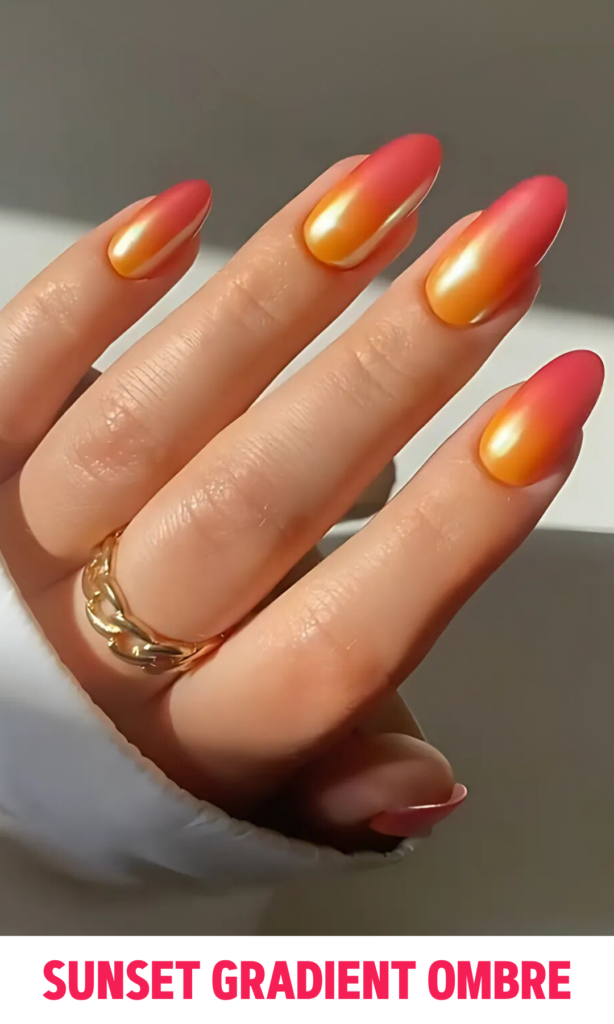 Sunset Gradient Ombre Nails