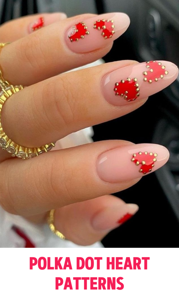 Polka Dot Heart Patterns Nails